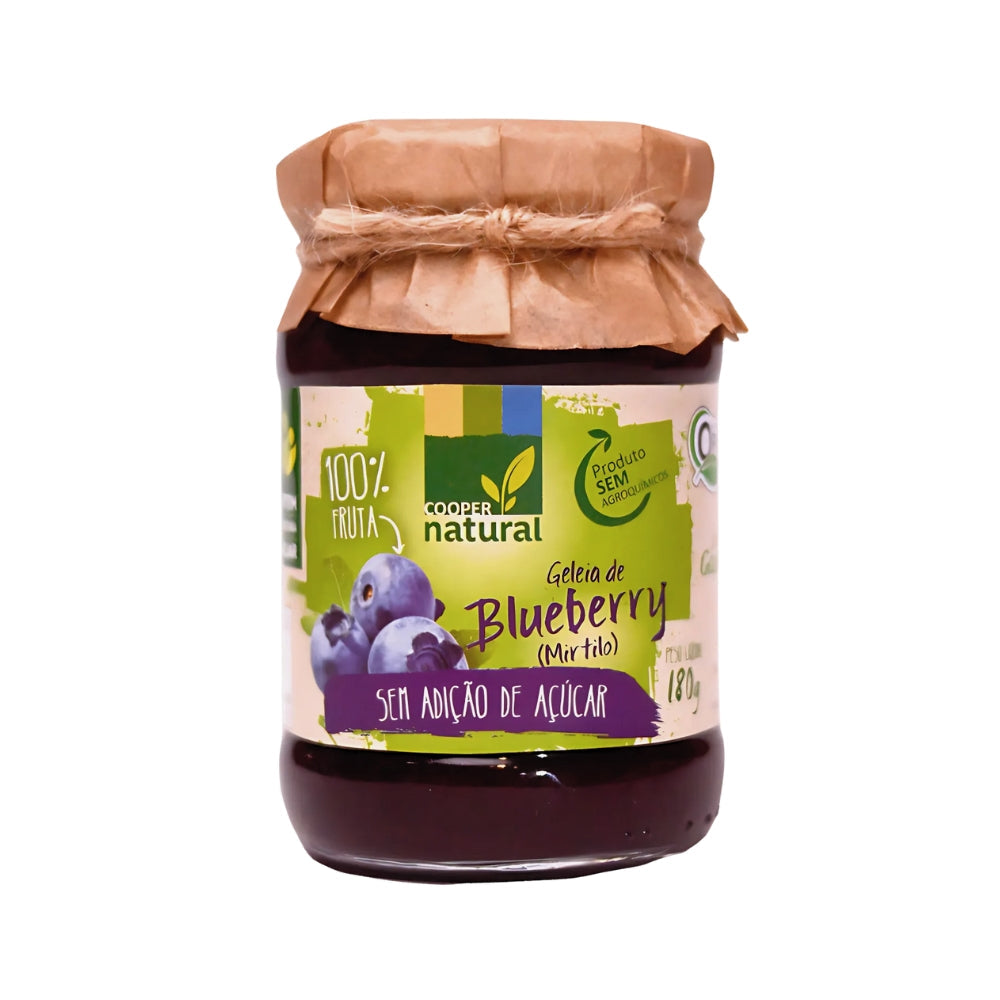 Geleia Orgânica de Blueberry Sem Açúcar Coopernatural 180g